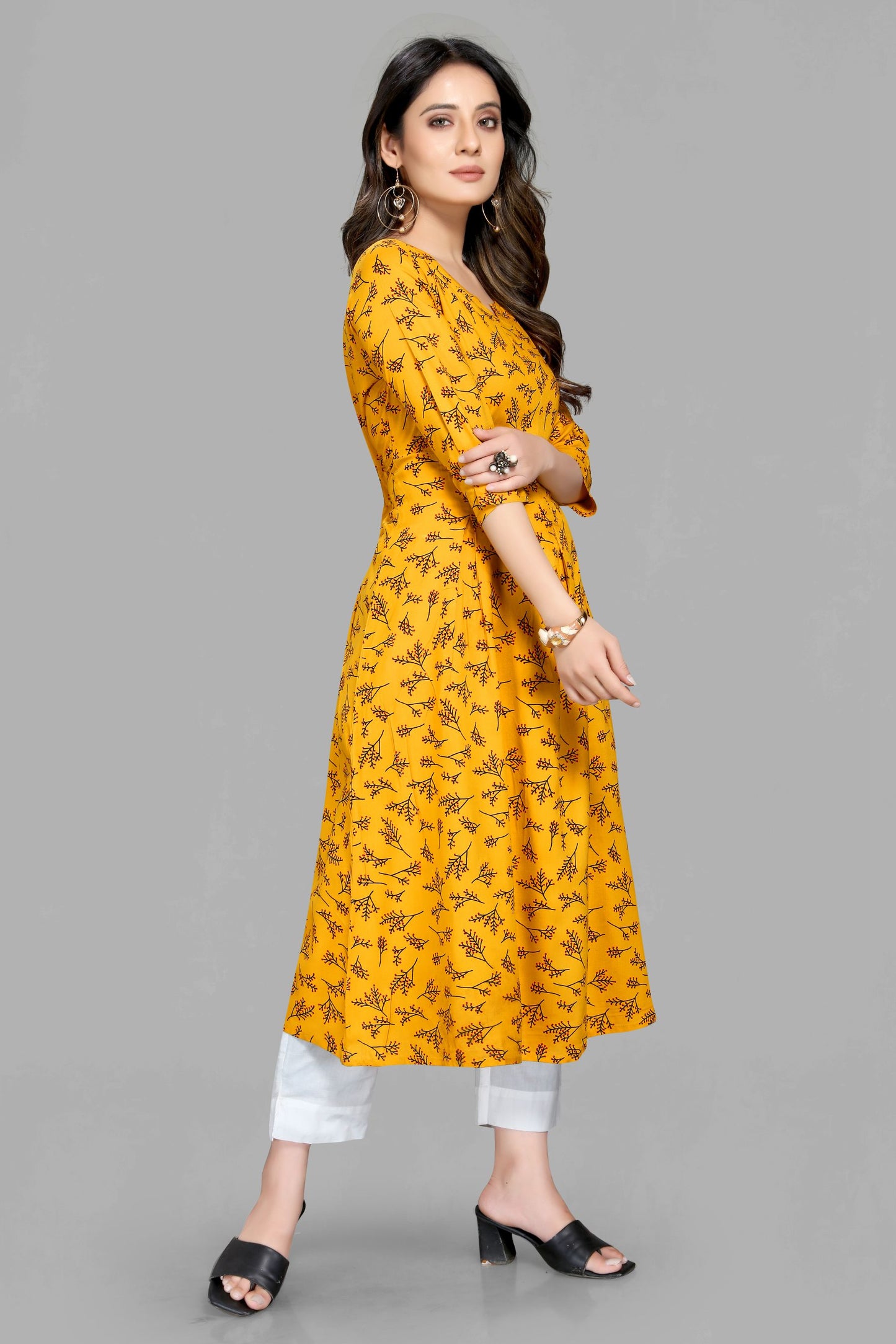 Musterd Printed Rayon Kurti