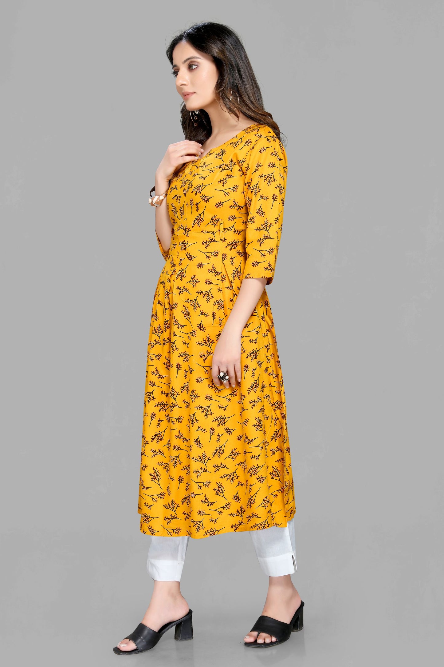 Musterd Printed Rayon Kurti