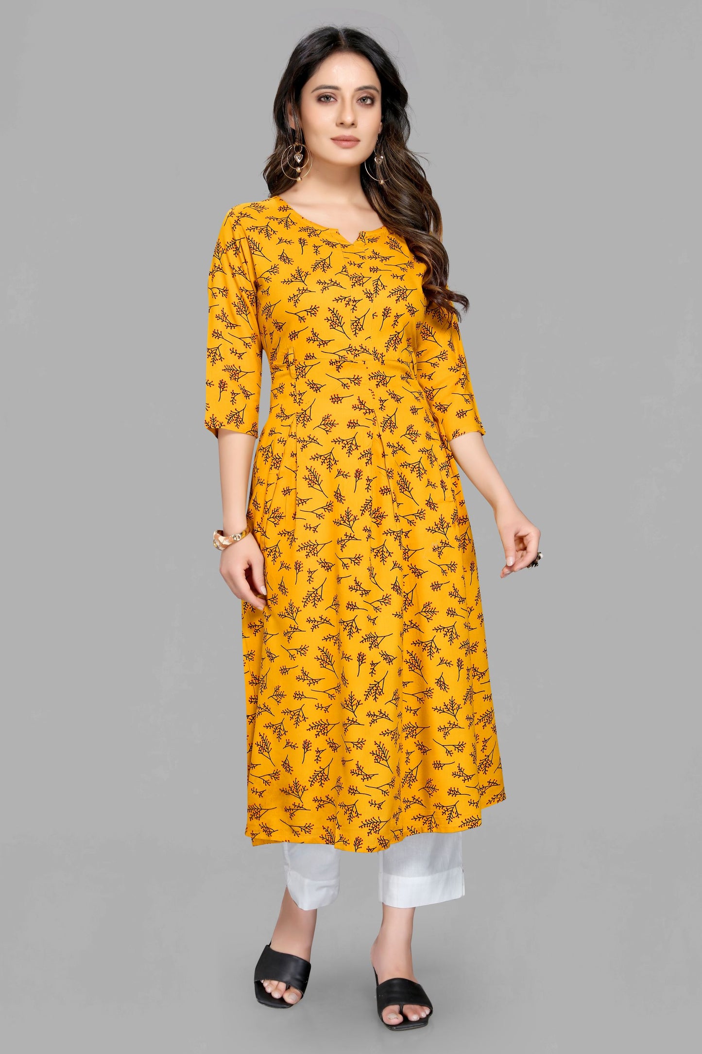 Musterd Printed Rayon Kurti
