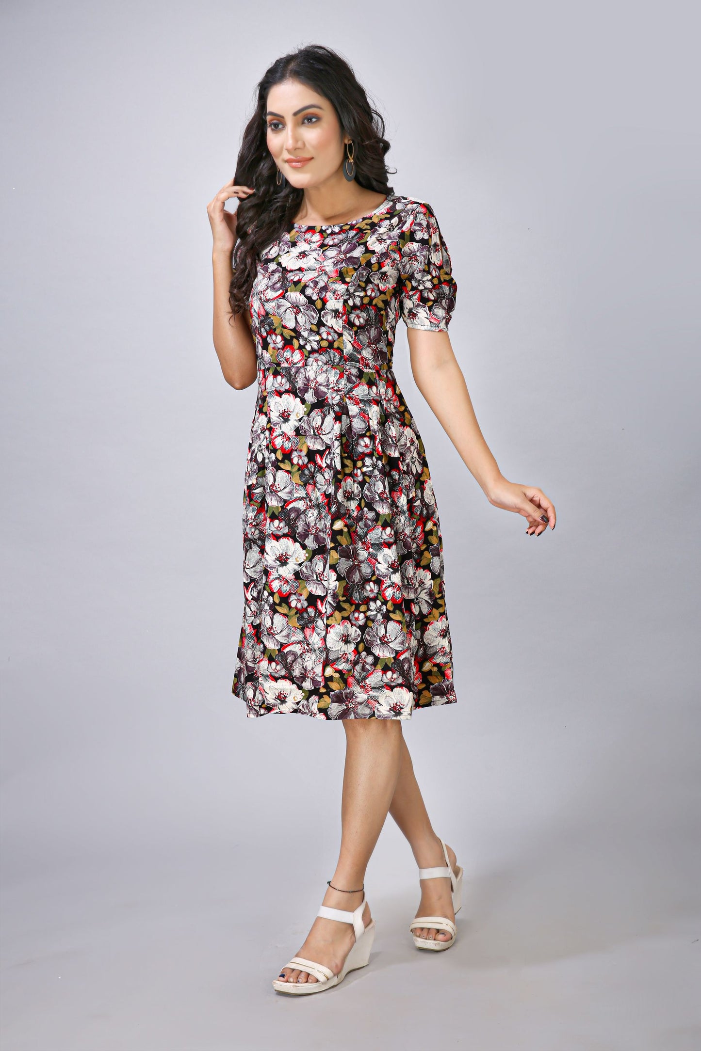 Black Printed One Piece Dress