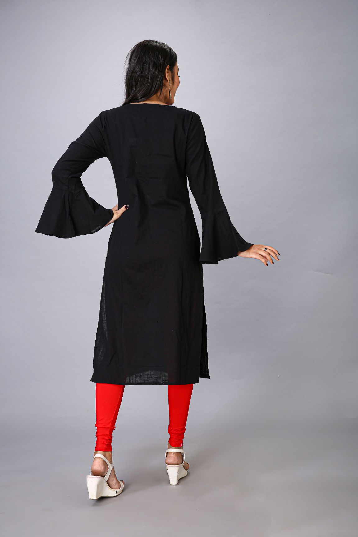 Black Flair Sleeve Kurti