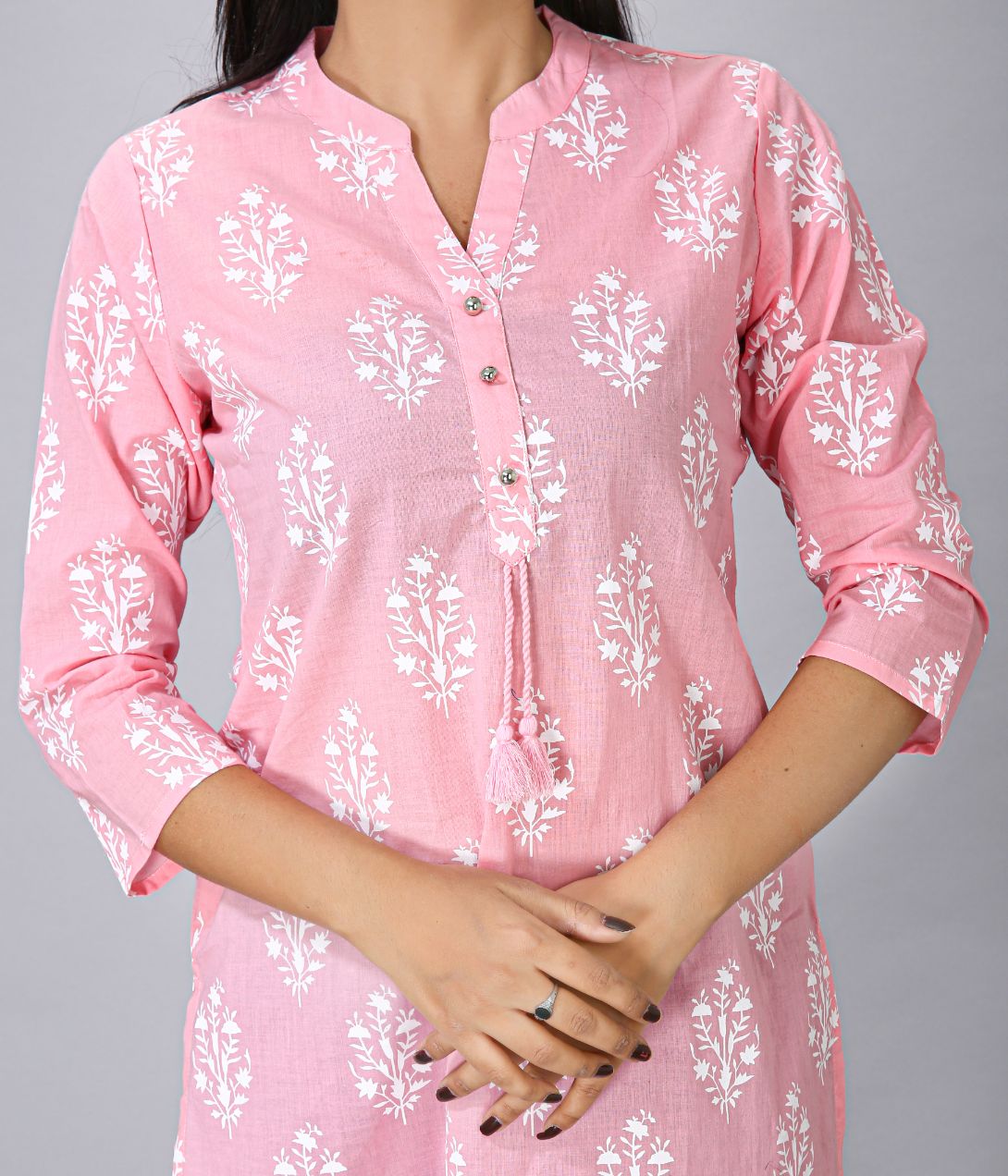 Pink Printed Short Kurti