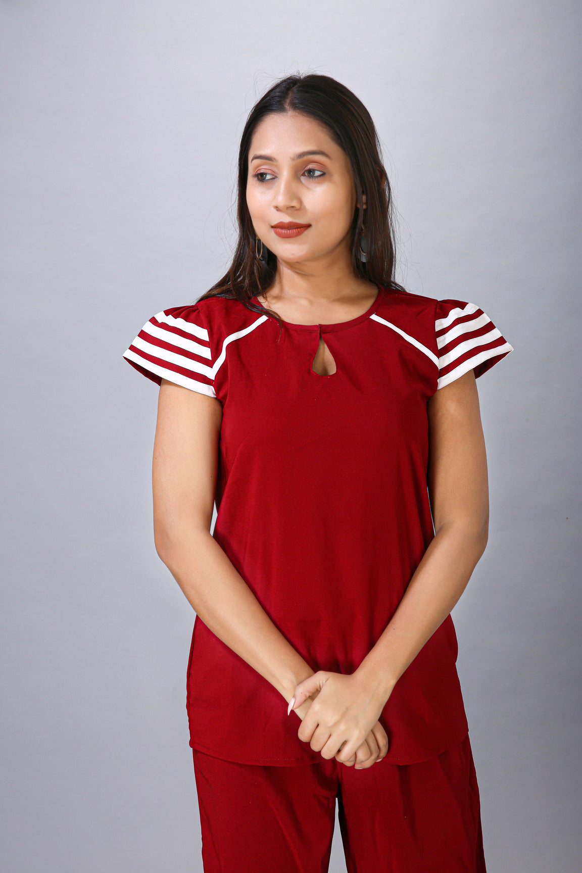 MAROON COLOUR NIGHT SUIT