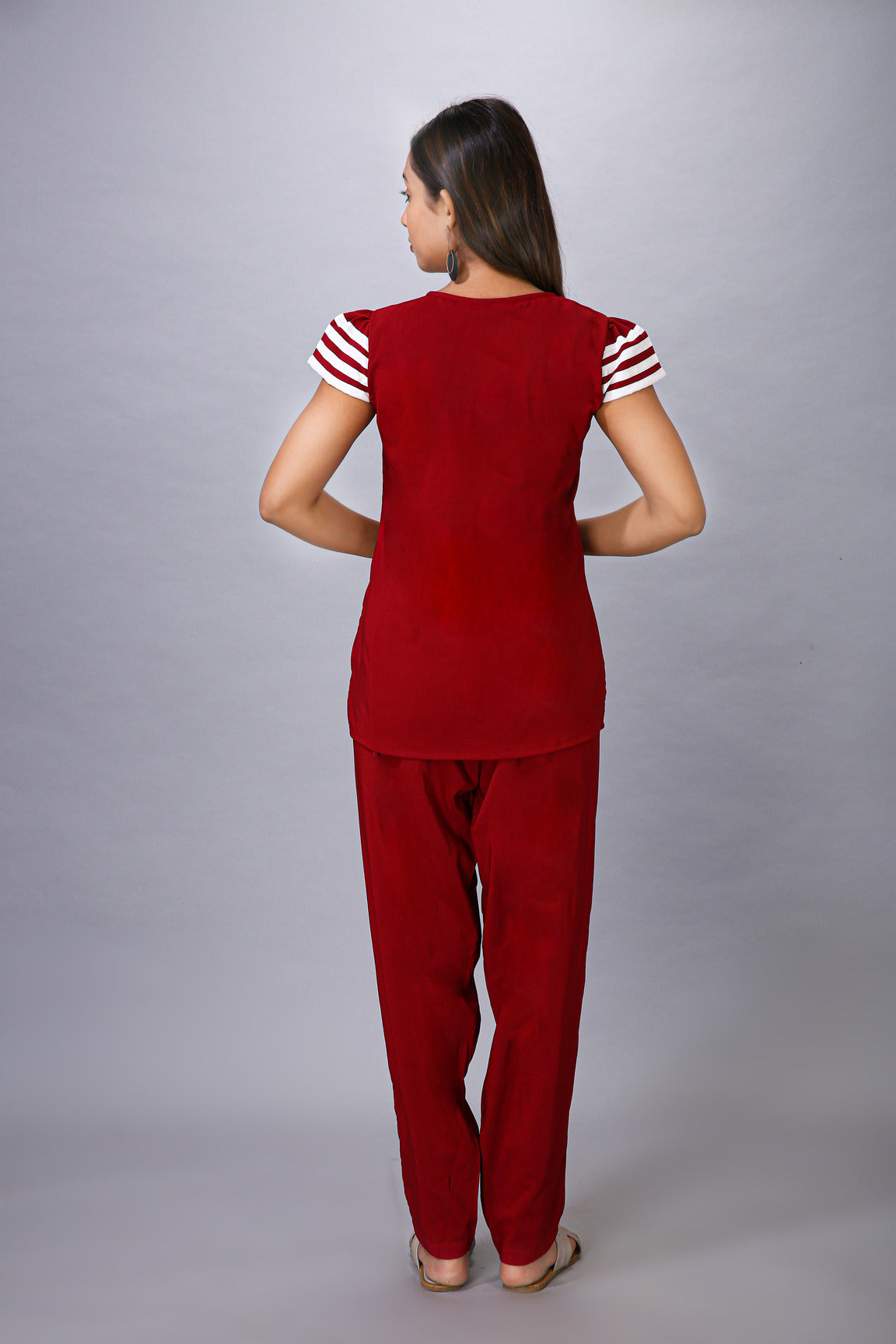 MAROON COLOUR NIGHT SUIT