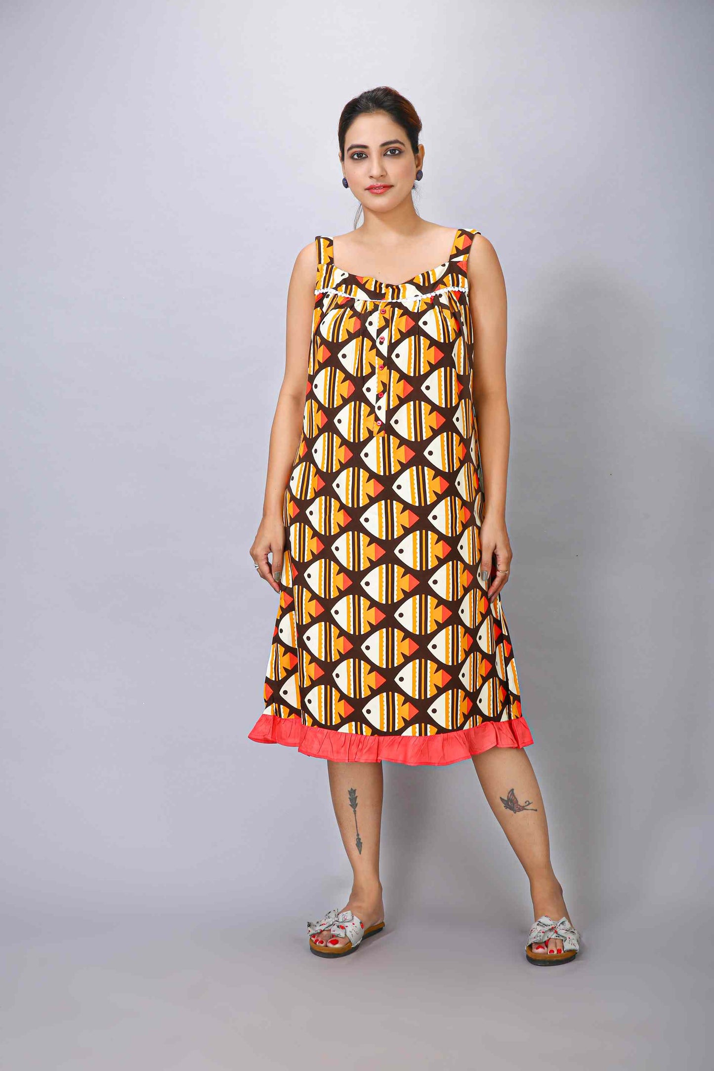 Yellow Color Short Nighty