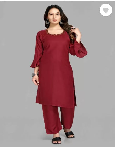 Maroon Color Traditional Top Bottom