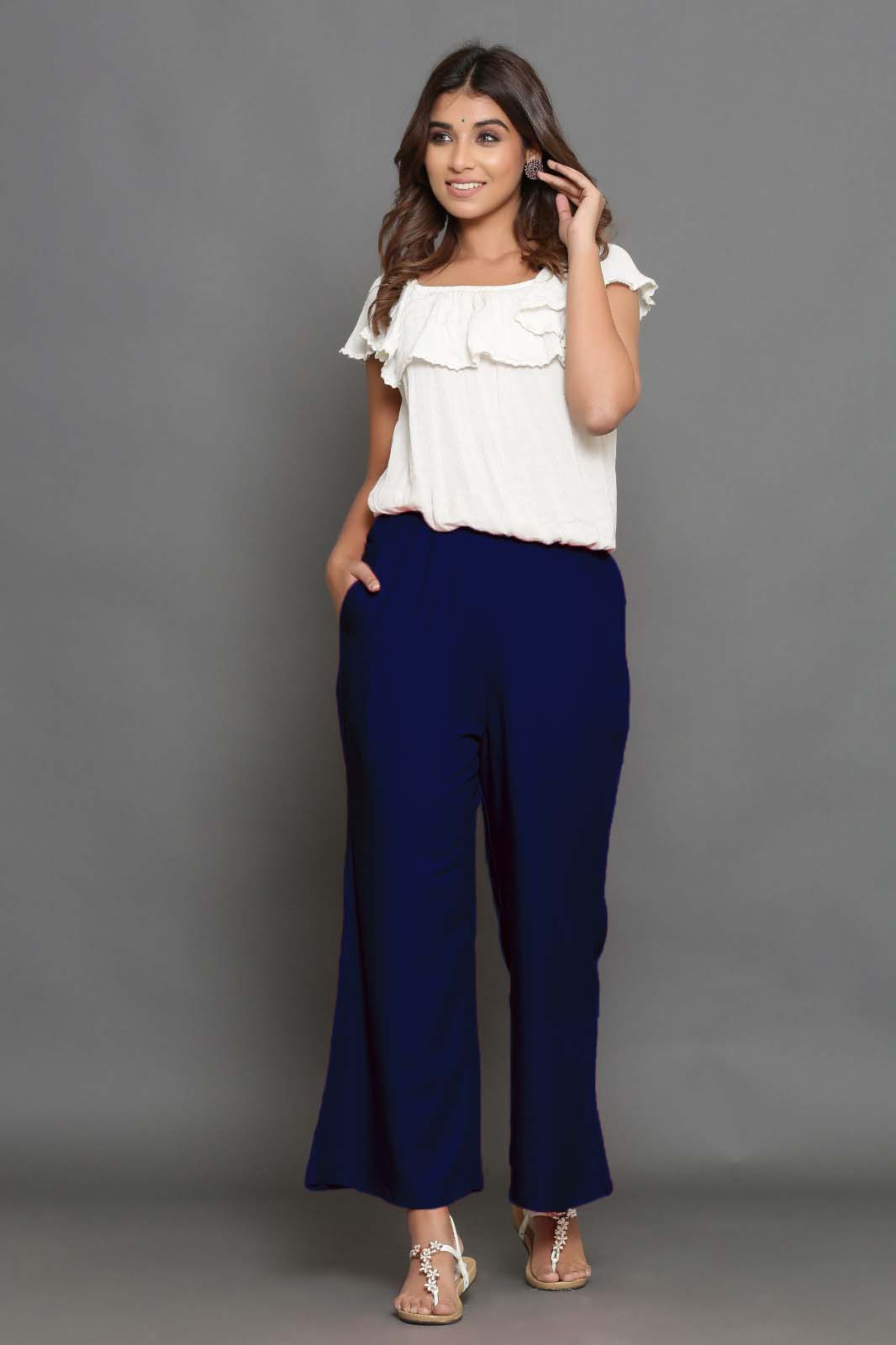 Navy Blue Palazzo Pant