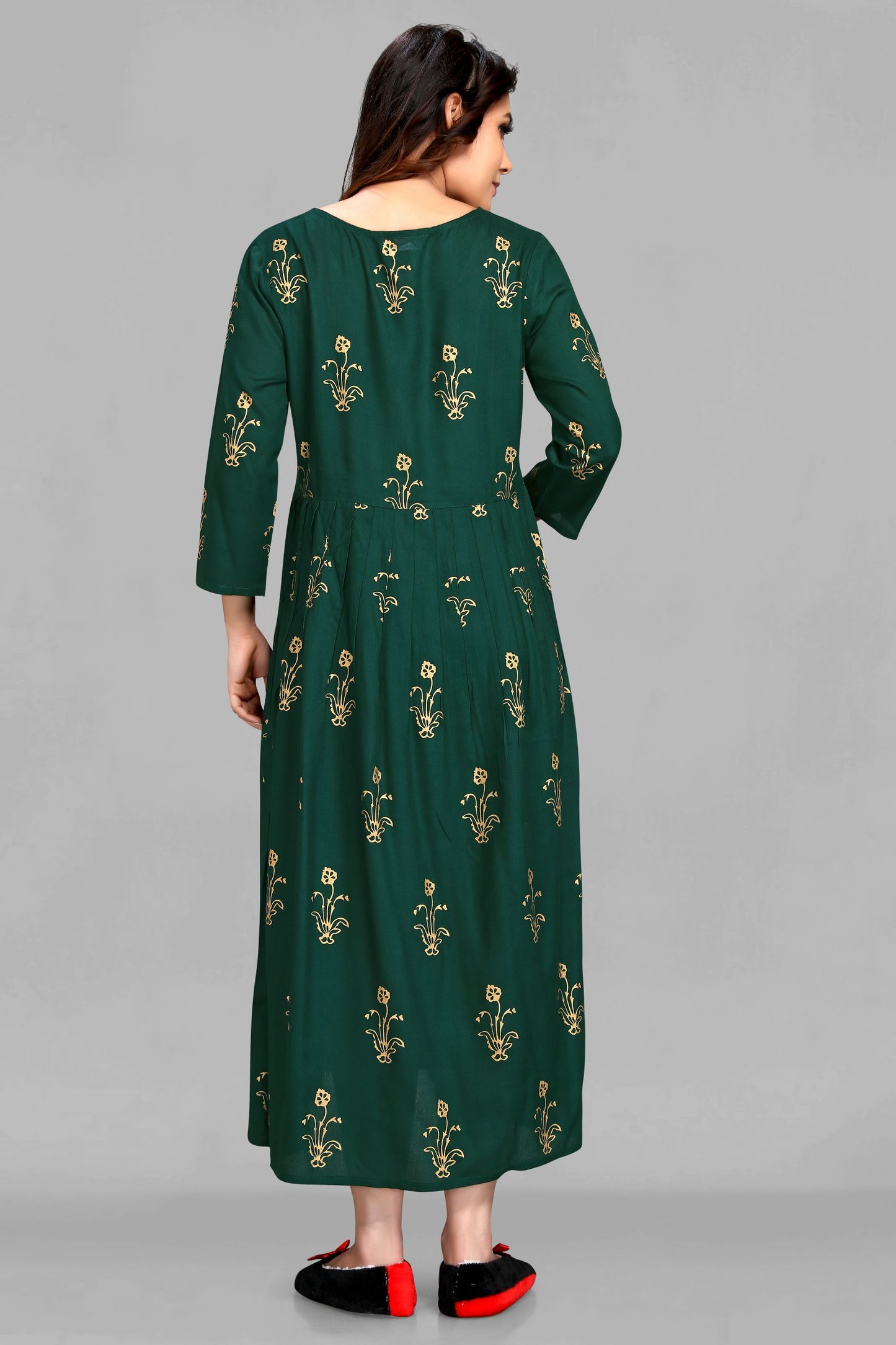 Green Color Printed Maternity Kurti