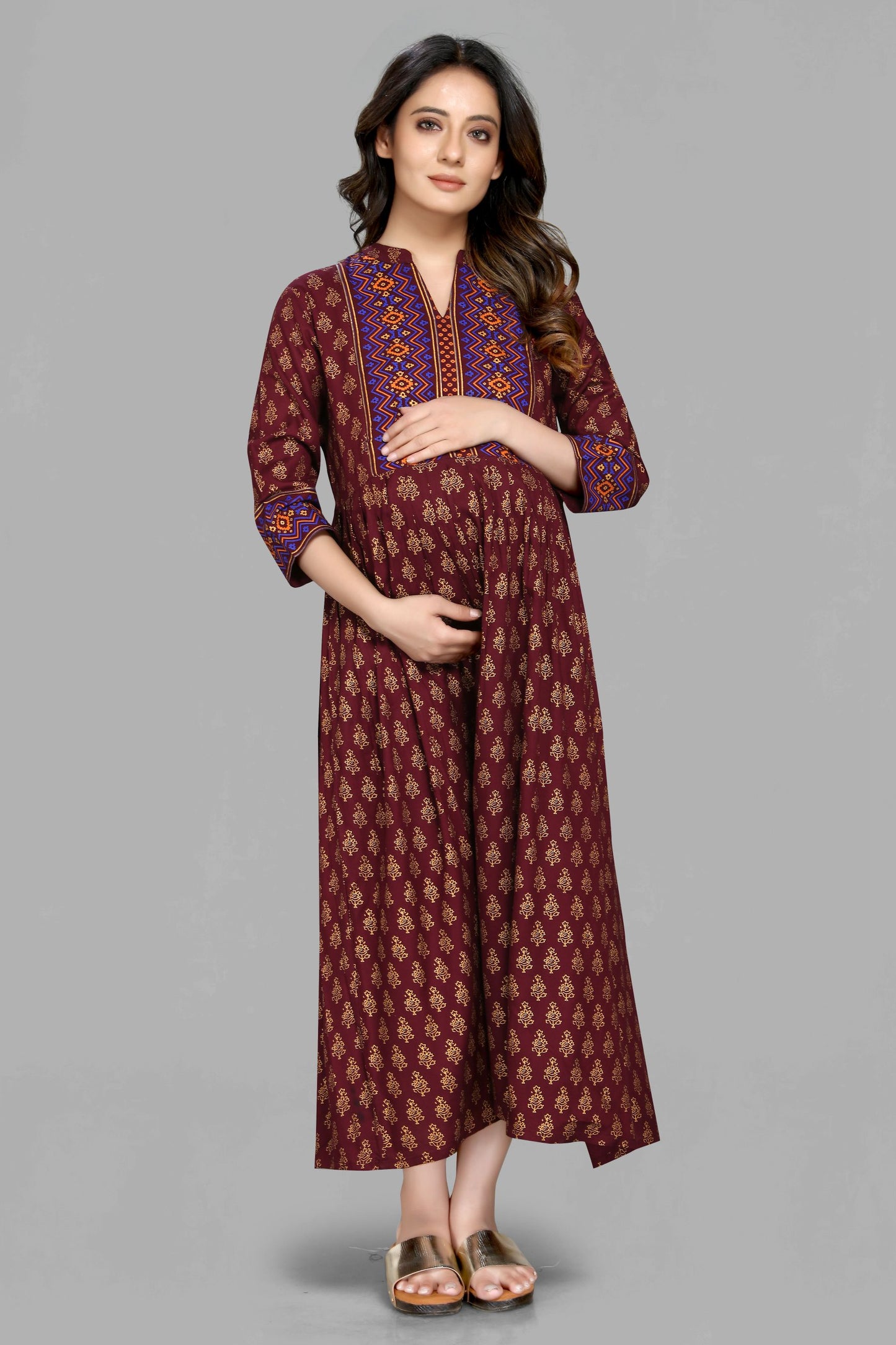 Brown Maternity Kurta