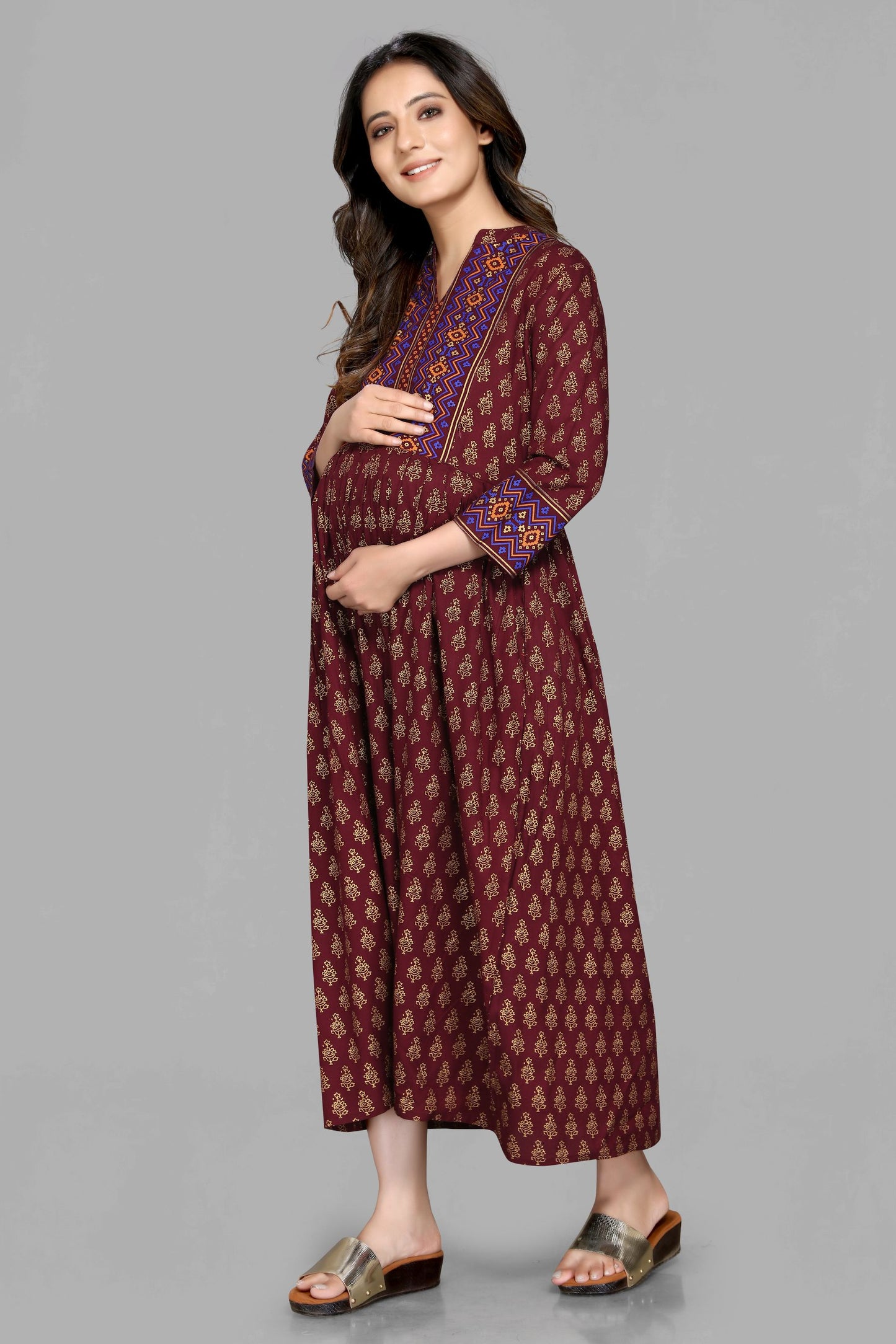 Brown Maternity Kurta