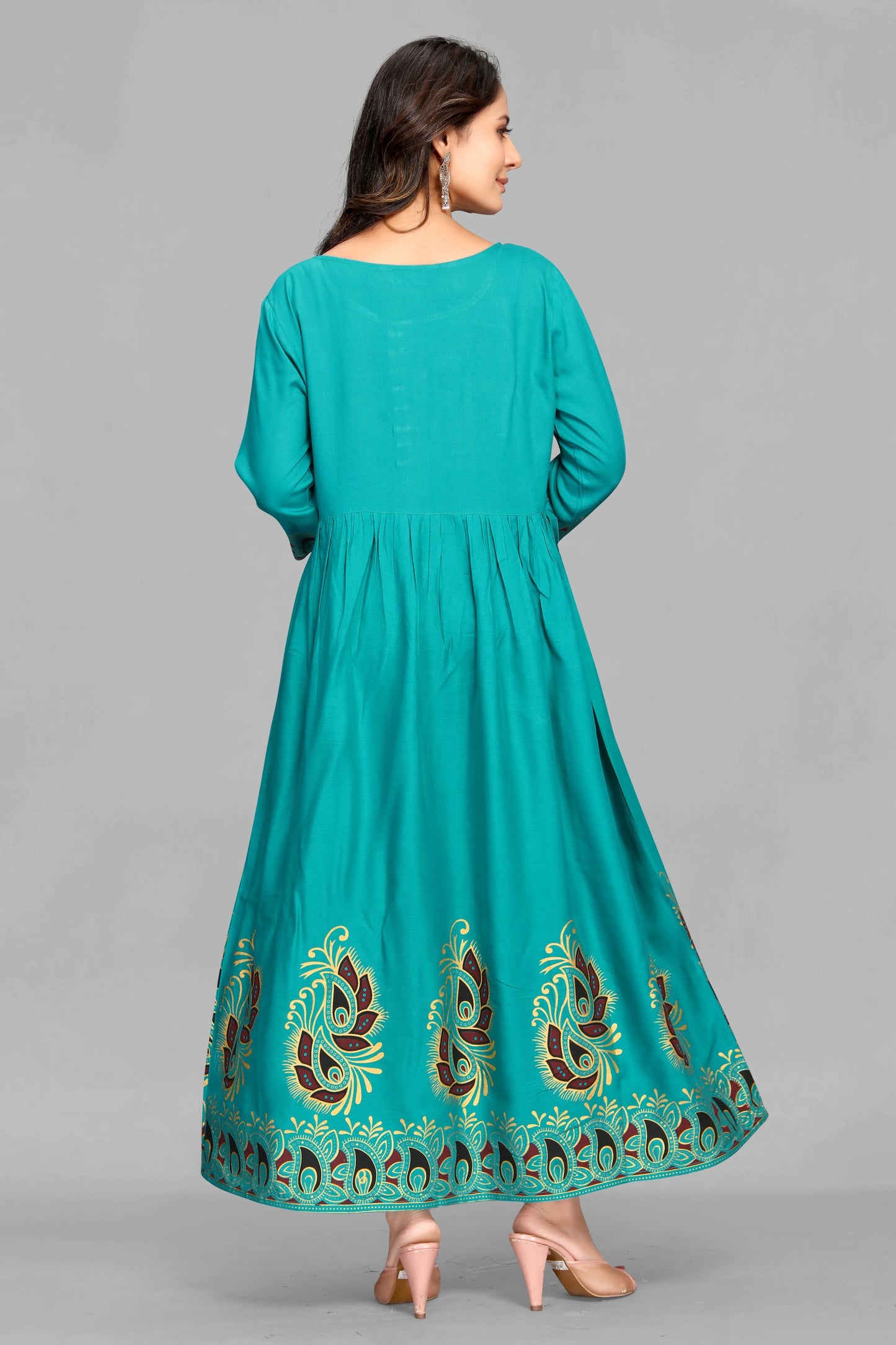 Rama Emerald Abstract Rayon Kurta