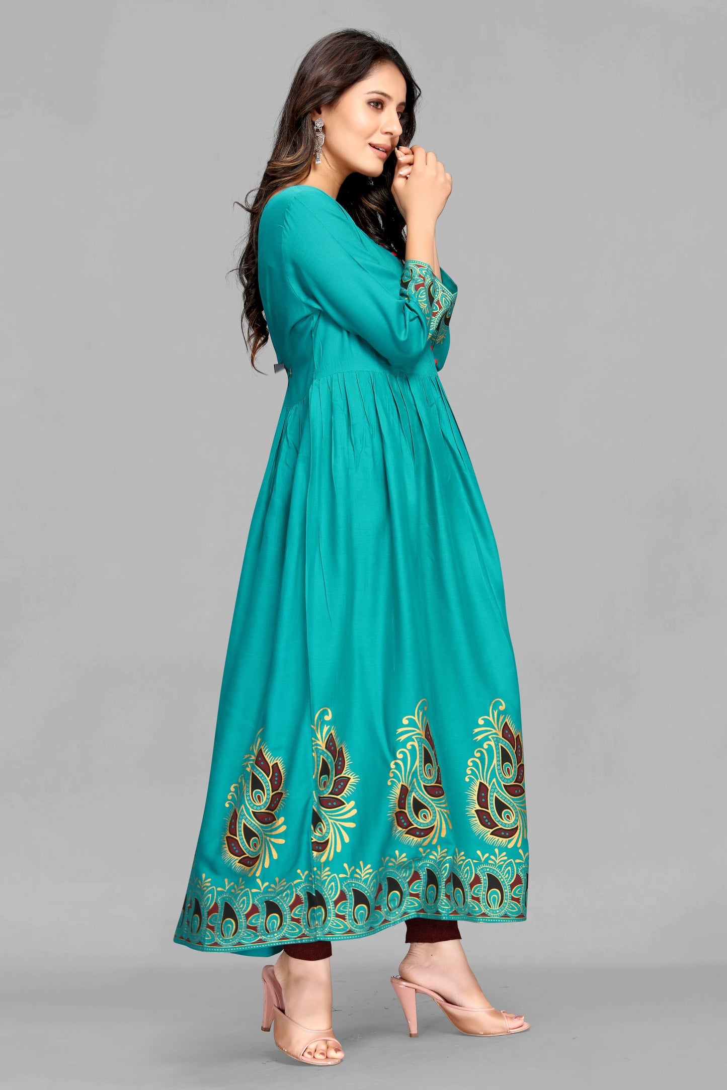 Rama Emerald Abstract Rayon Kurta