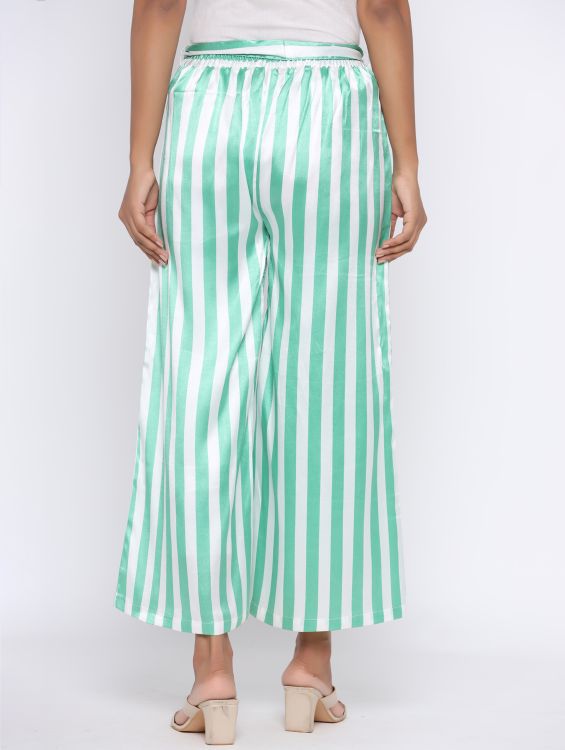 Green Striped Palazzo