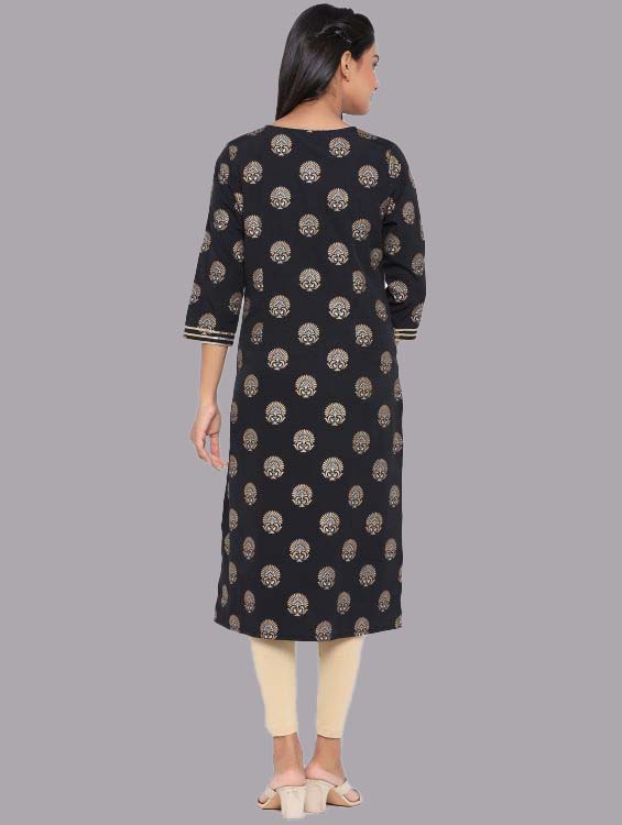 Printed Black Kurti