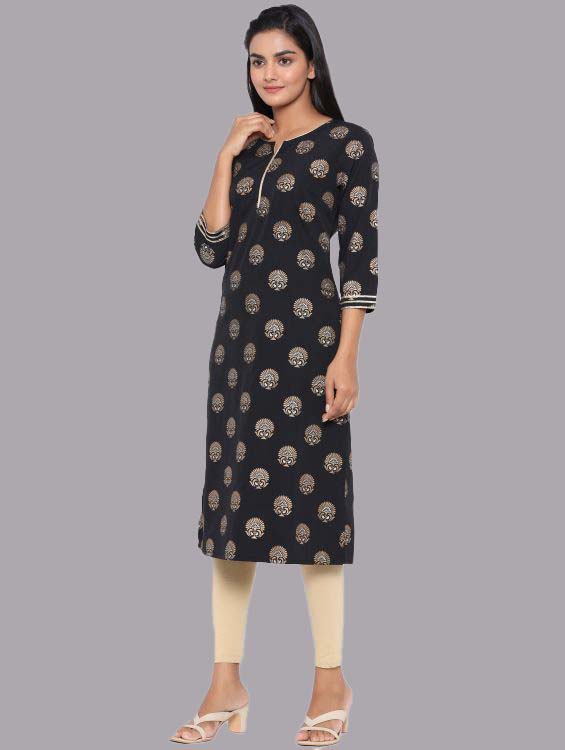 Printed Black Kurti