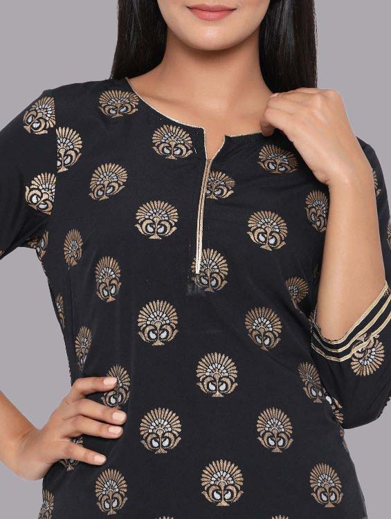 Printed Black Kurti