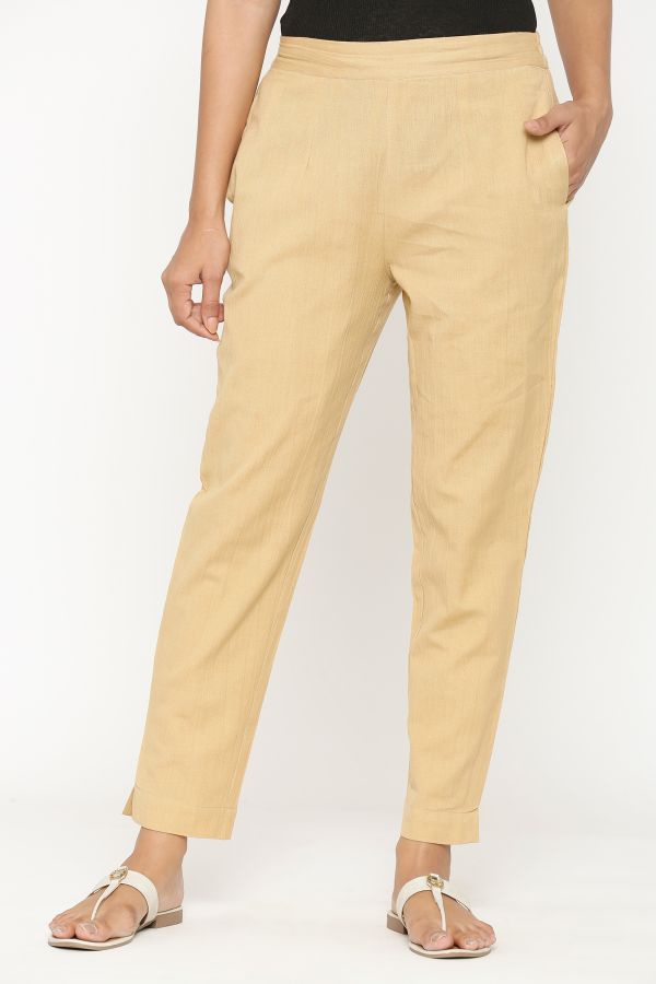 Beige Cotton Comfort Pant