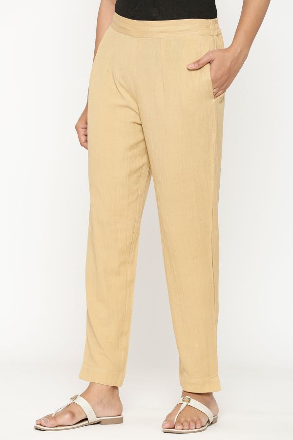 Beige Cotton Comfort Pant