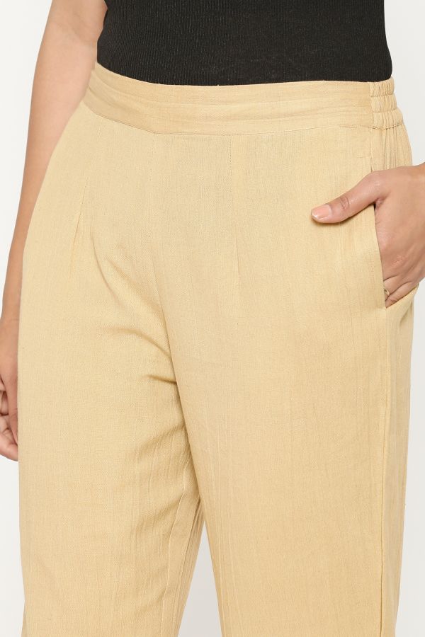 Beige Cotton Comfort Pant