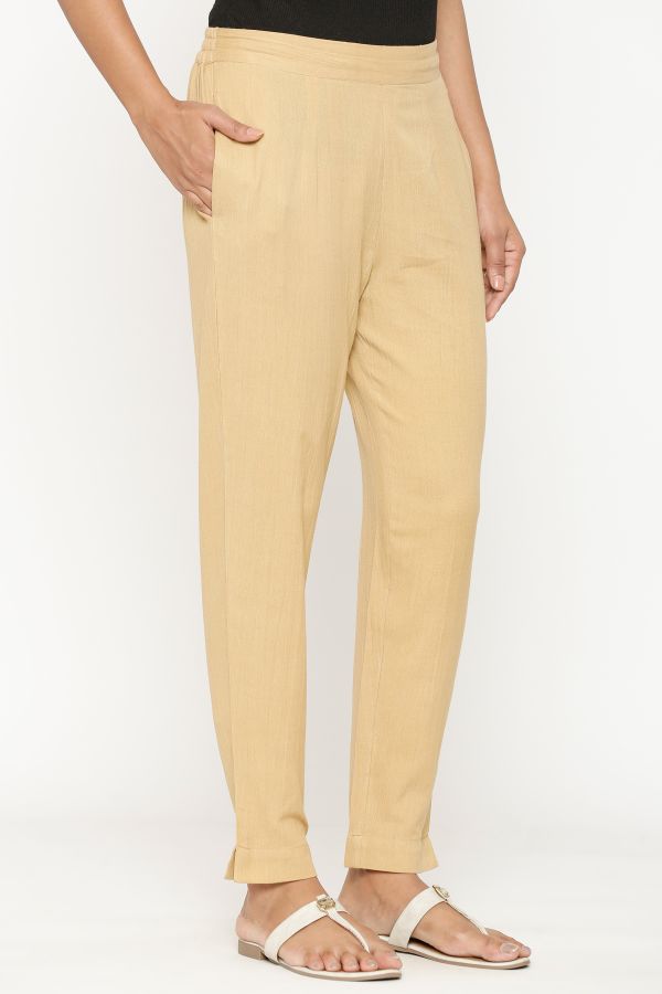 Beige Cotton Comfort Pant