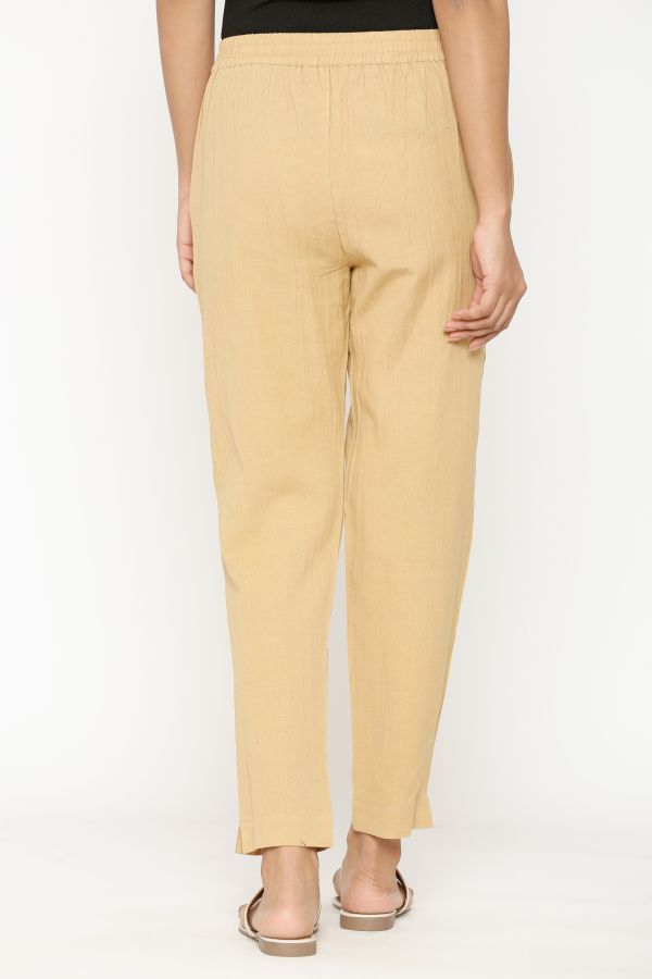 Beige Cotton Comfort Pant