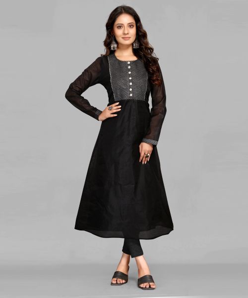 Black Color Kurti With Lace