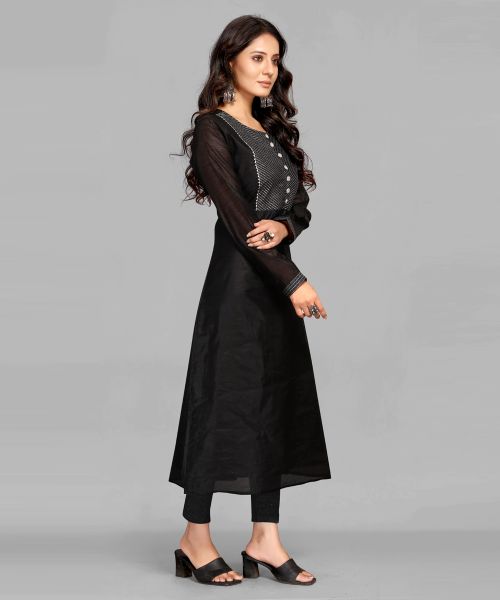 Black Color Kurti With Lace