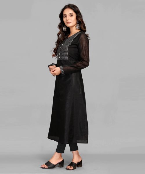 Black Color Kurti With Lace