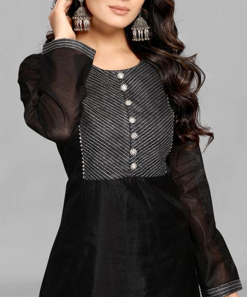 Black Color Kurti With Lace