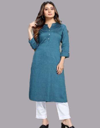 Denim Blue Rayon Kurti