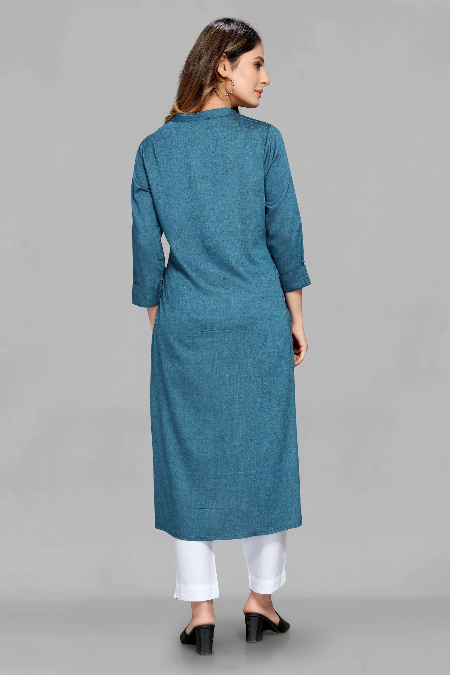 Denim Blue Rayon Kurti