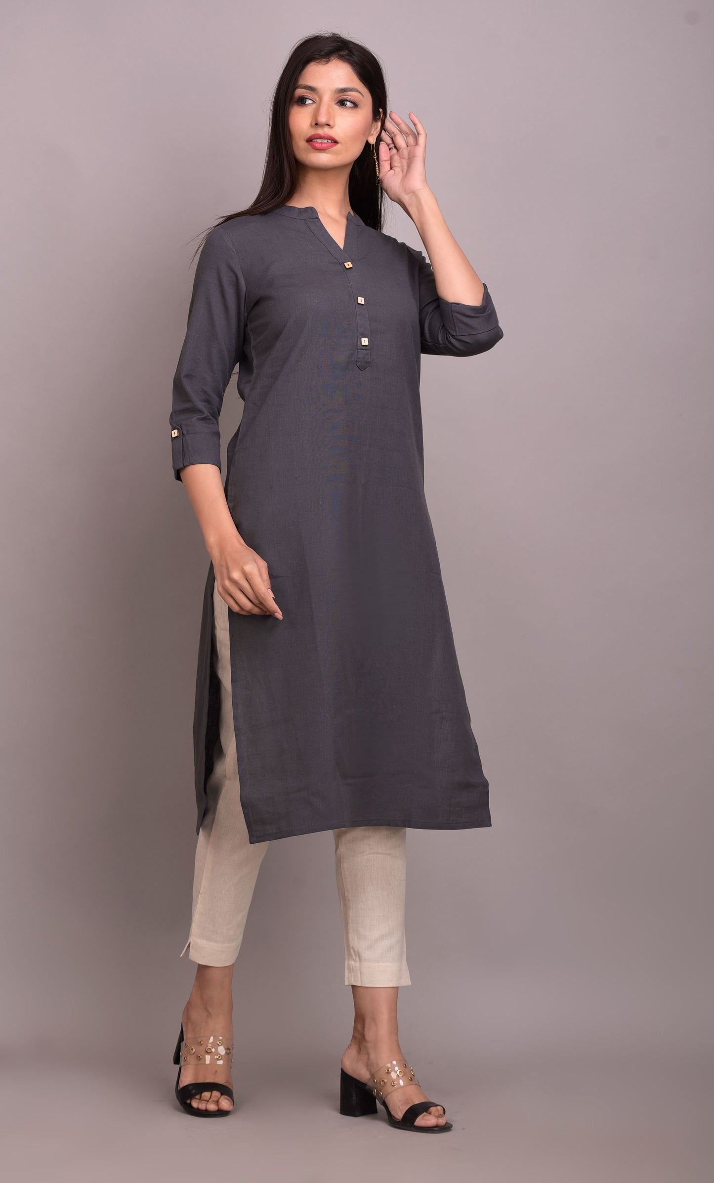 Grey Rayon Kurti