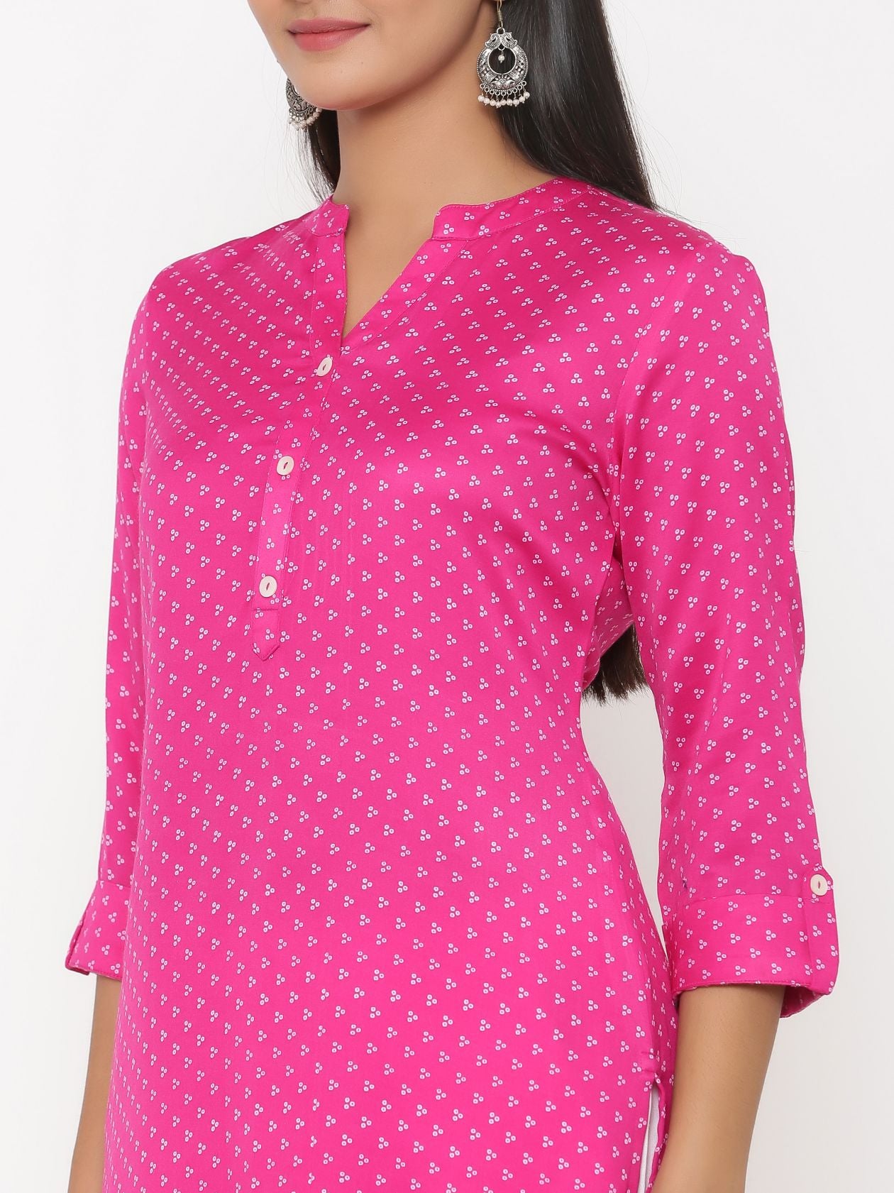 H Pink Rayon Kurti