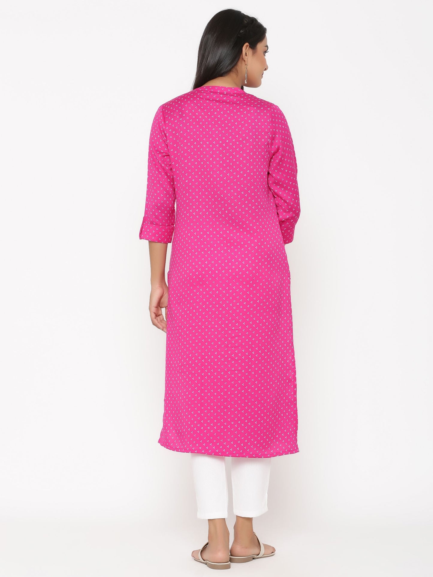 H Pink Rayon Kurti