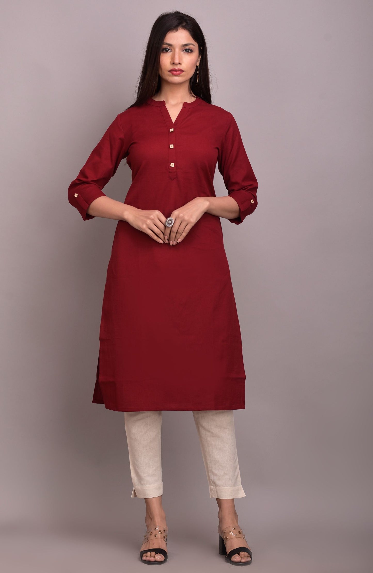 Red Rayon Kurti