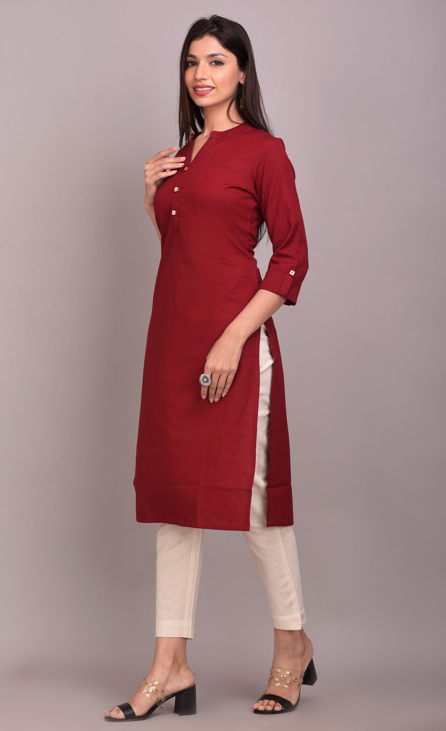 Red Rayon Kurti