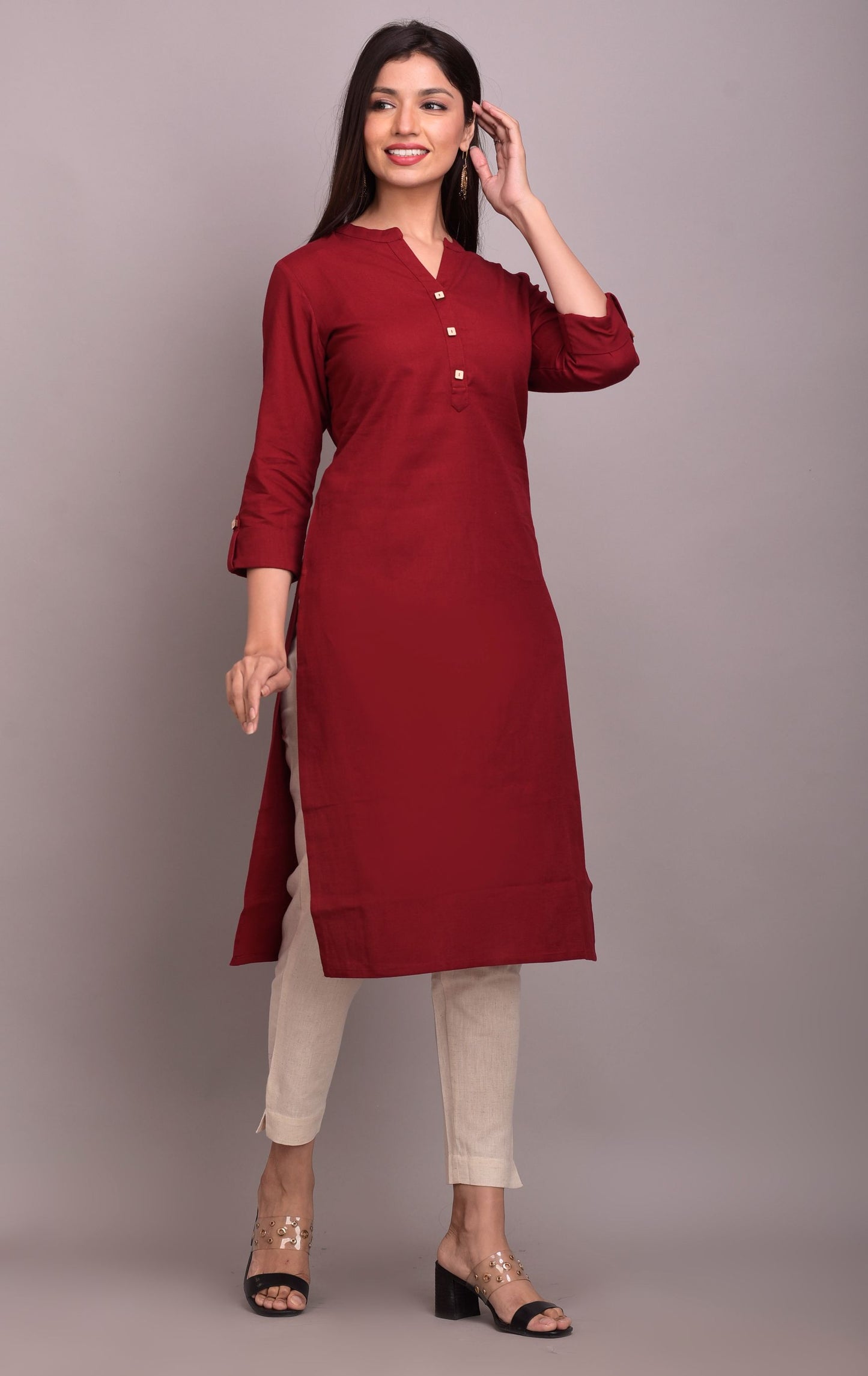 Red Rayon Kurti