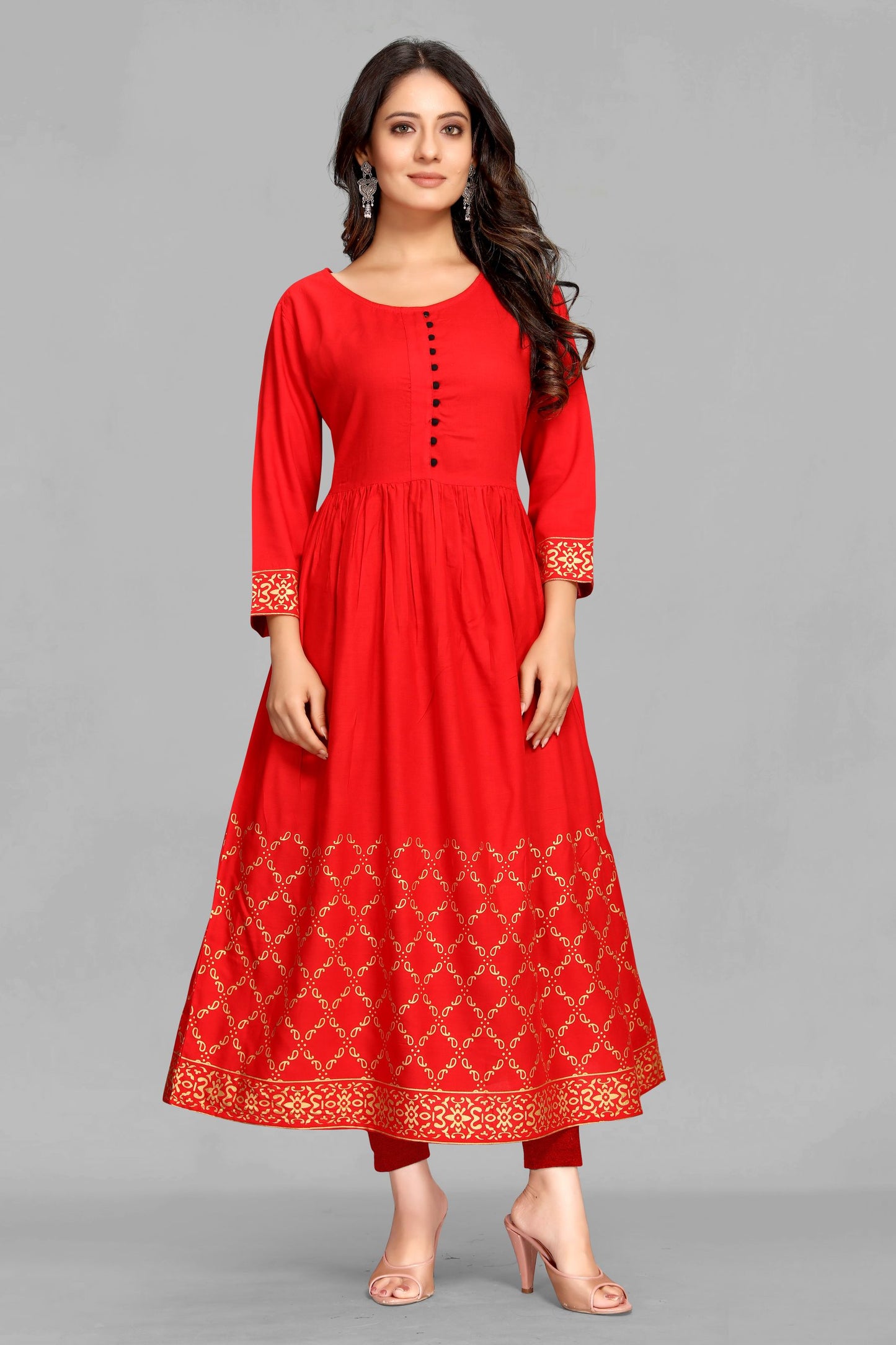 Red Anarkali Kurti