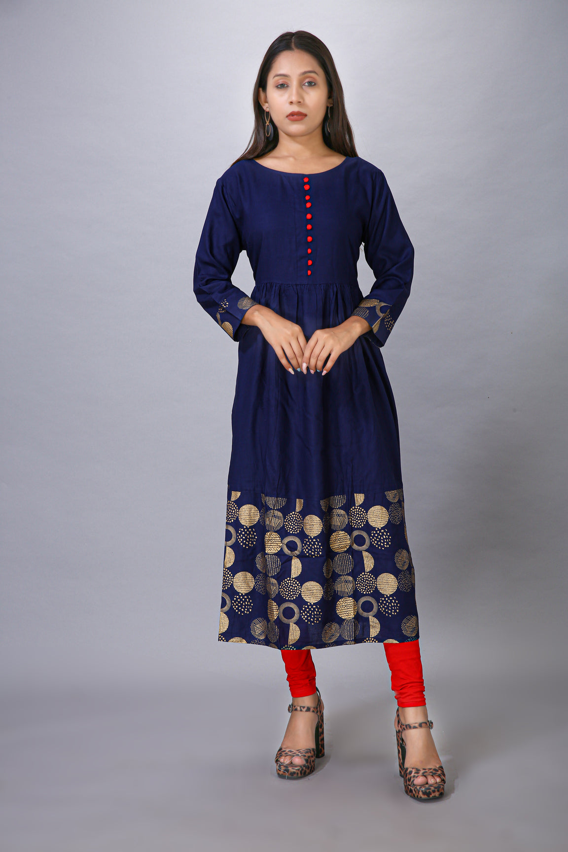 NAVY RAYON ELEGANT KURTI