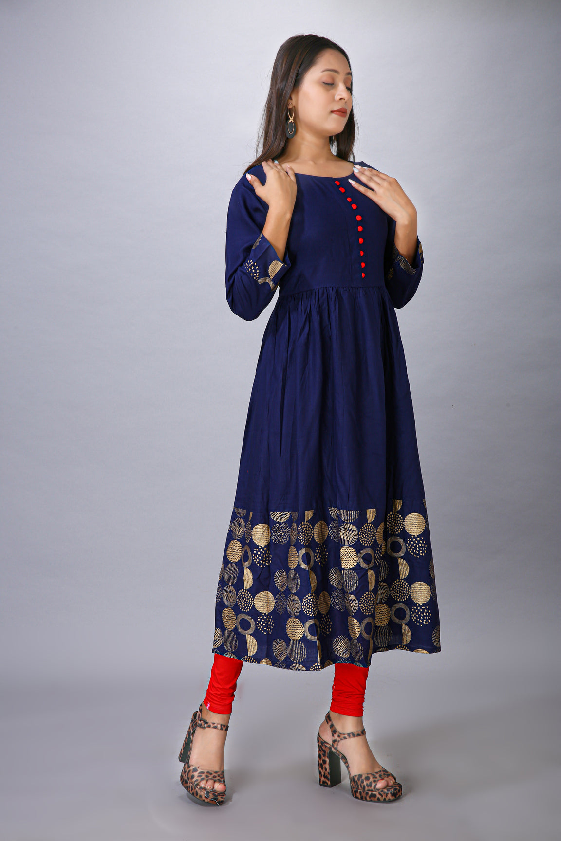 NAVY RAYON ELEGANT KURTI