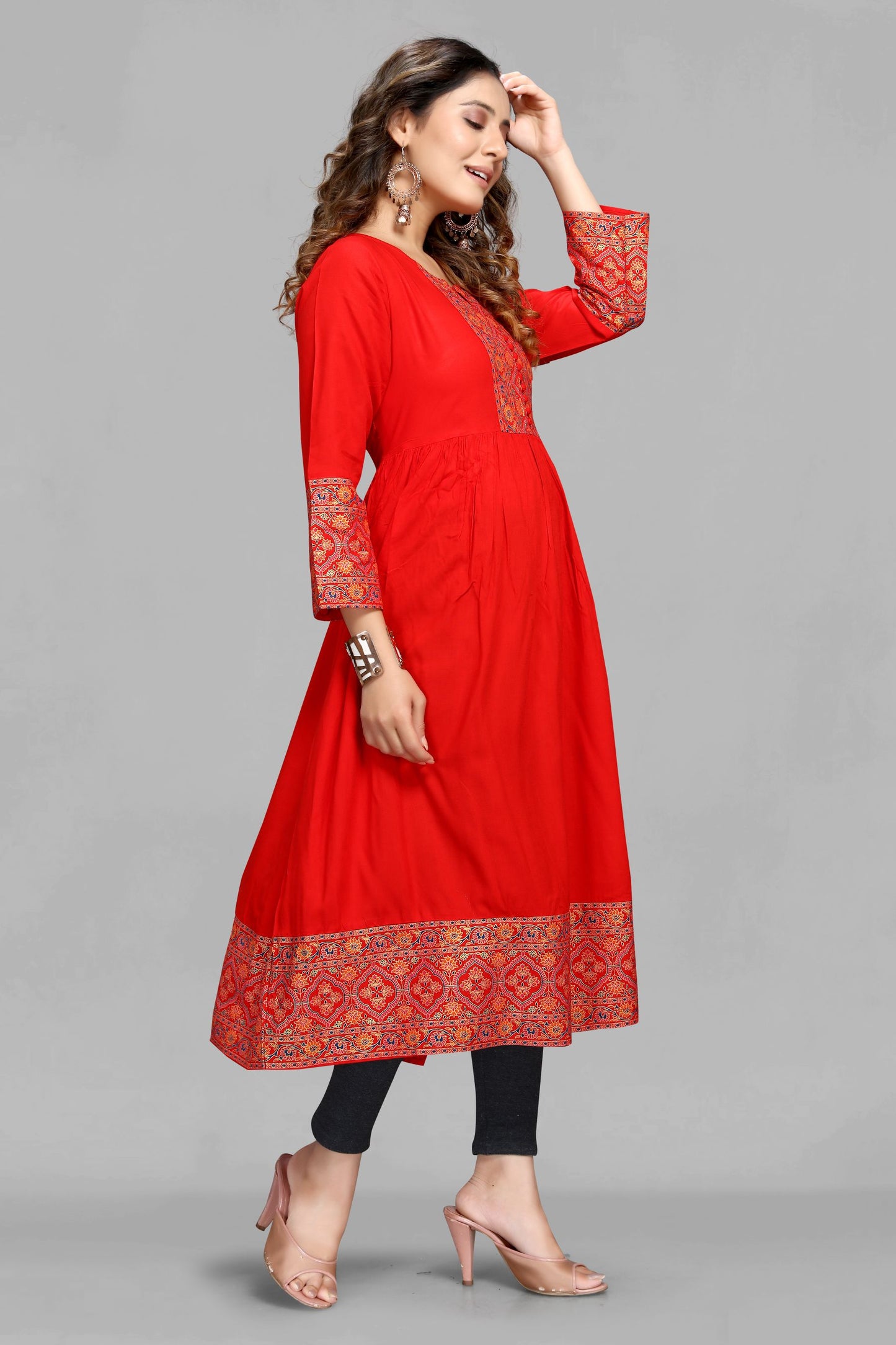 Red Color Party Wear Kurti