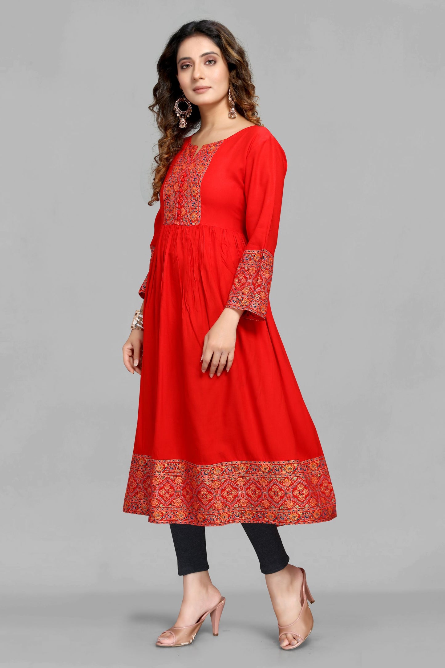 Red Color Party Wear Kurti