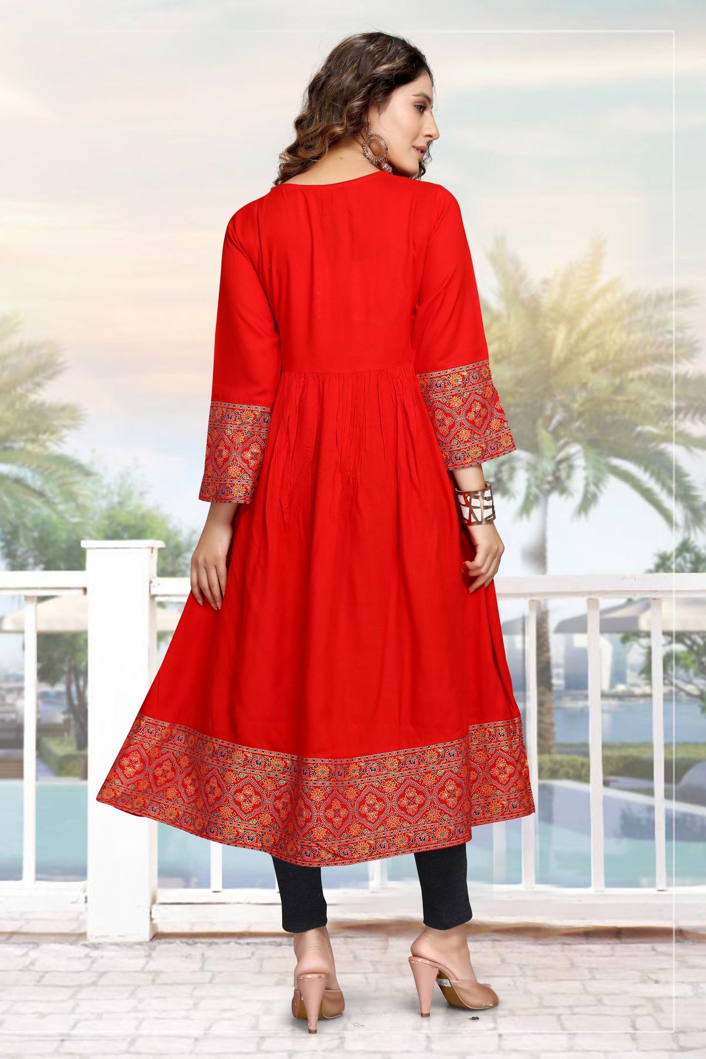 Red Color Party Wear Kurti