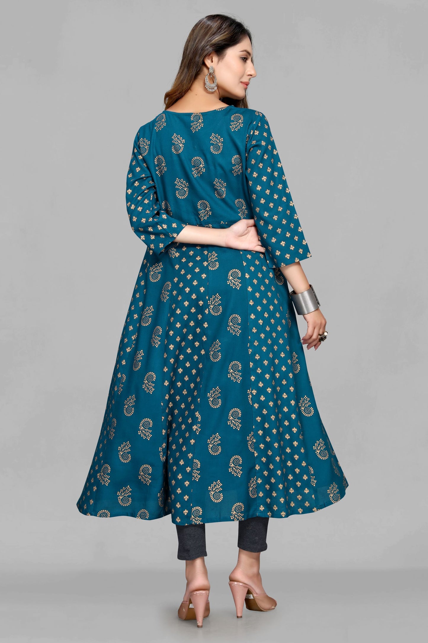 Blue Foil Anarkali Kurti