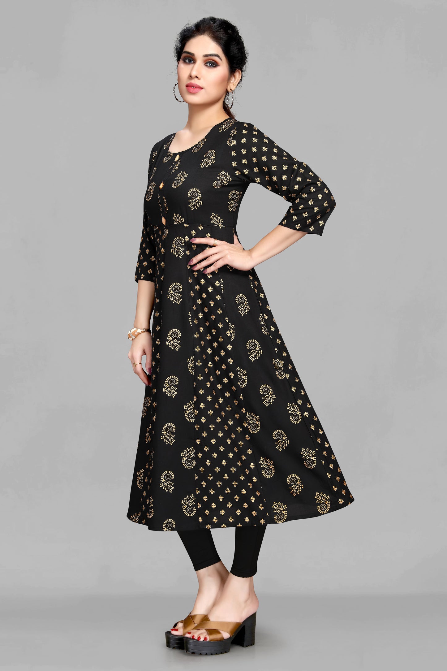 Black  Foil Anarkali Kurti