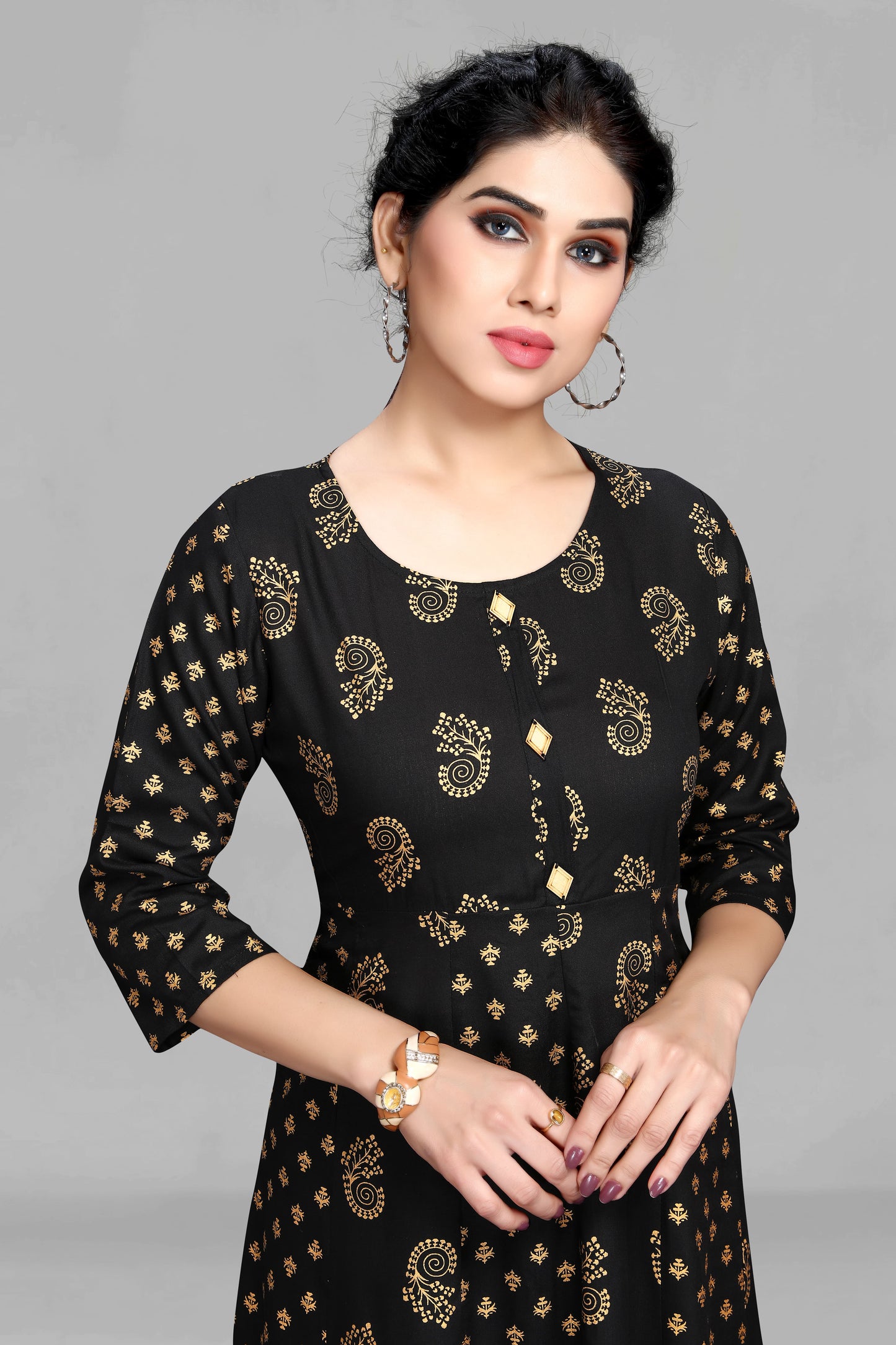 Black  Foil Anarkali Kurti