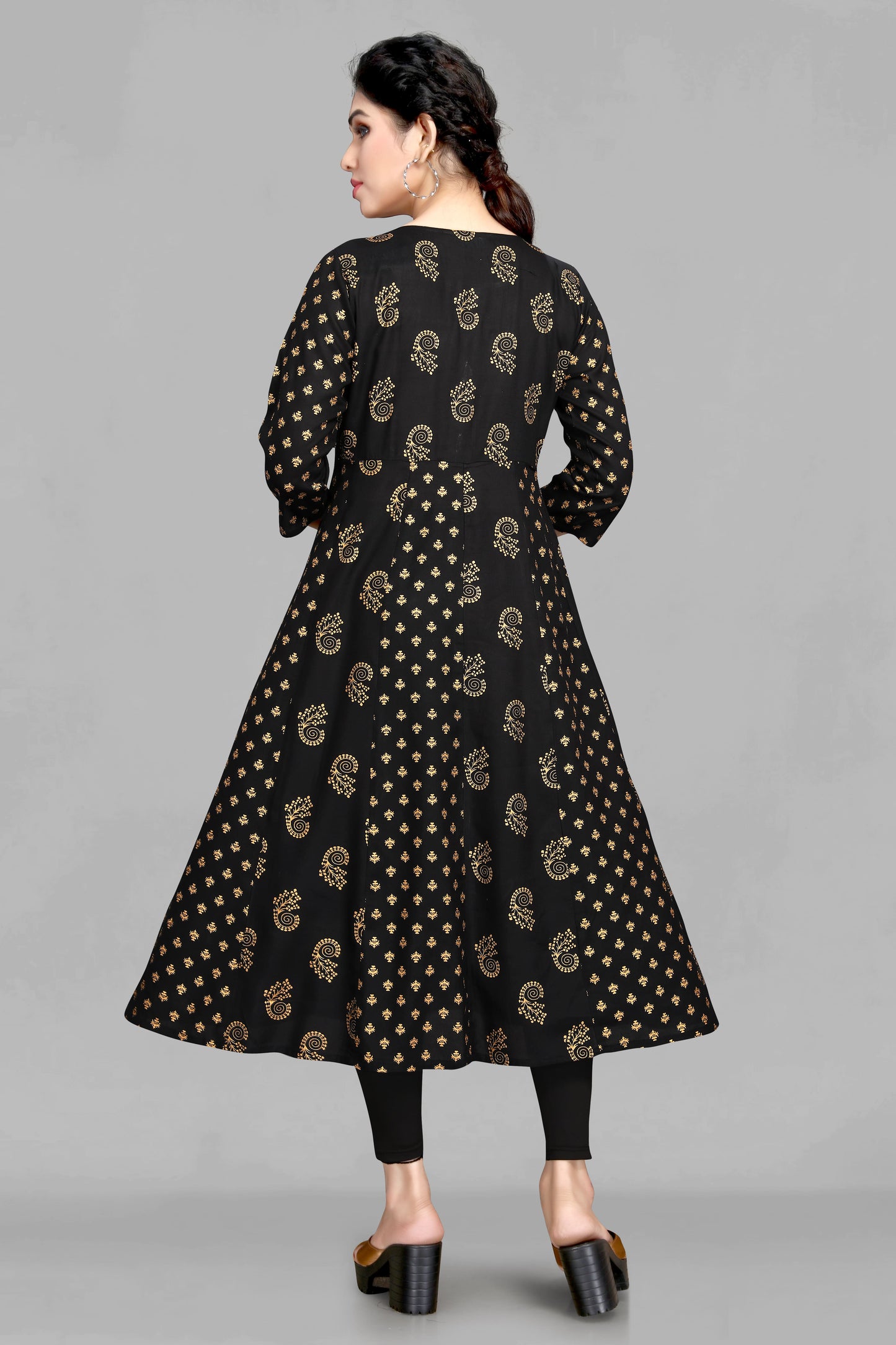 Black  Foil Anarkali Kurti