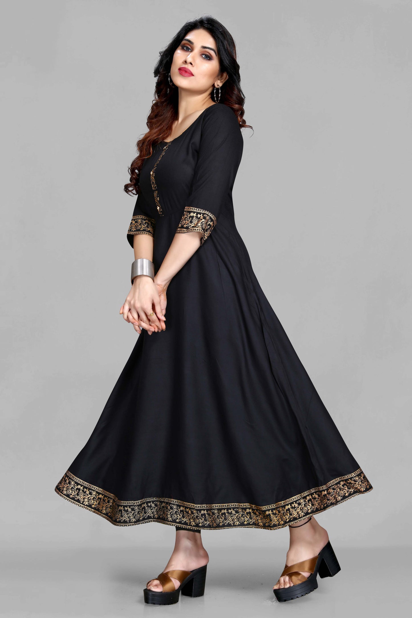 Black Anarkali Style Kurti