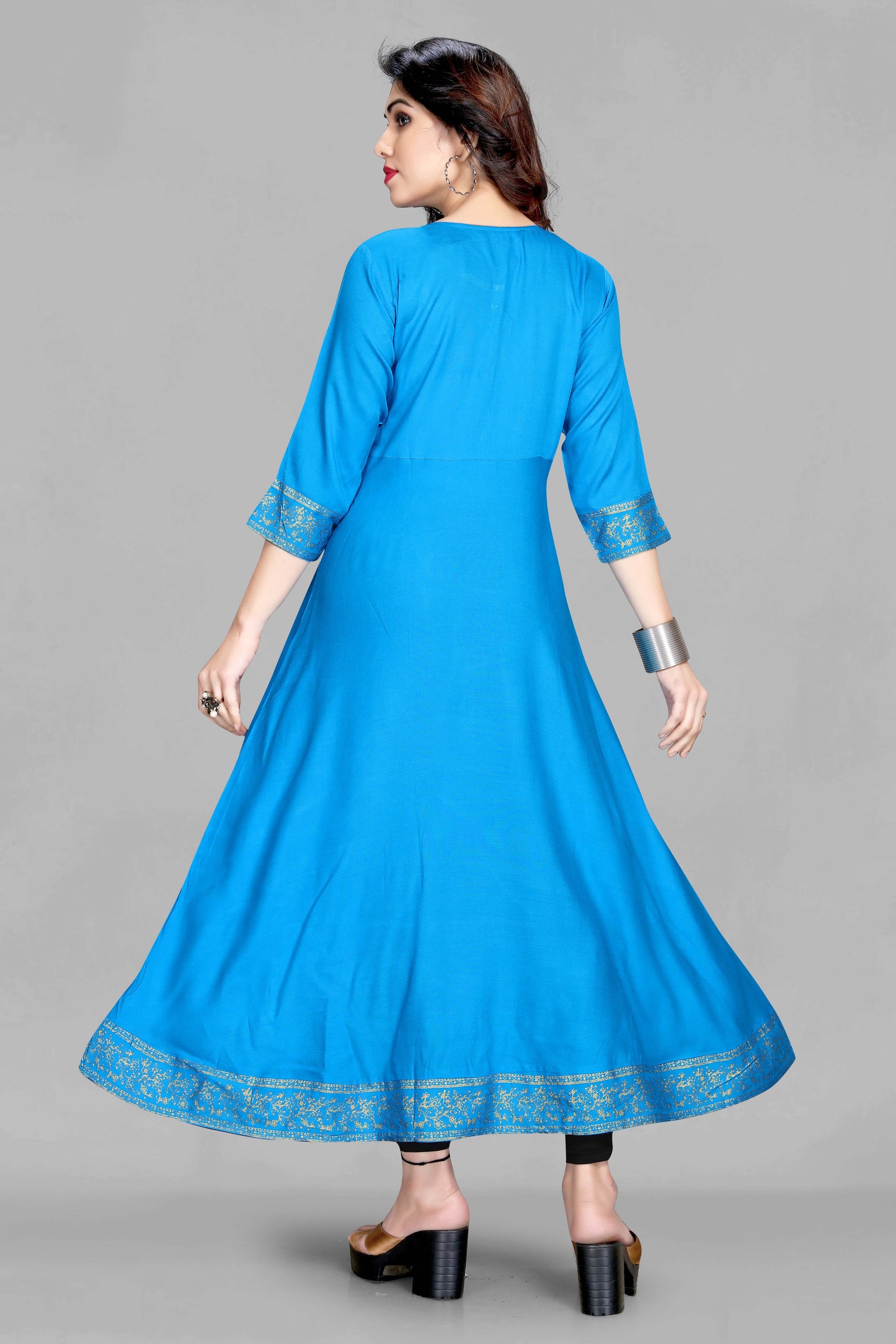 Sky Anarkali Style Kurti