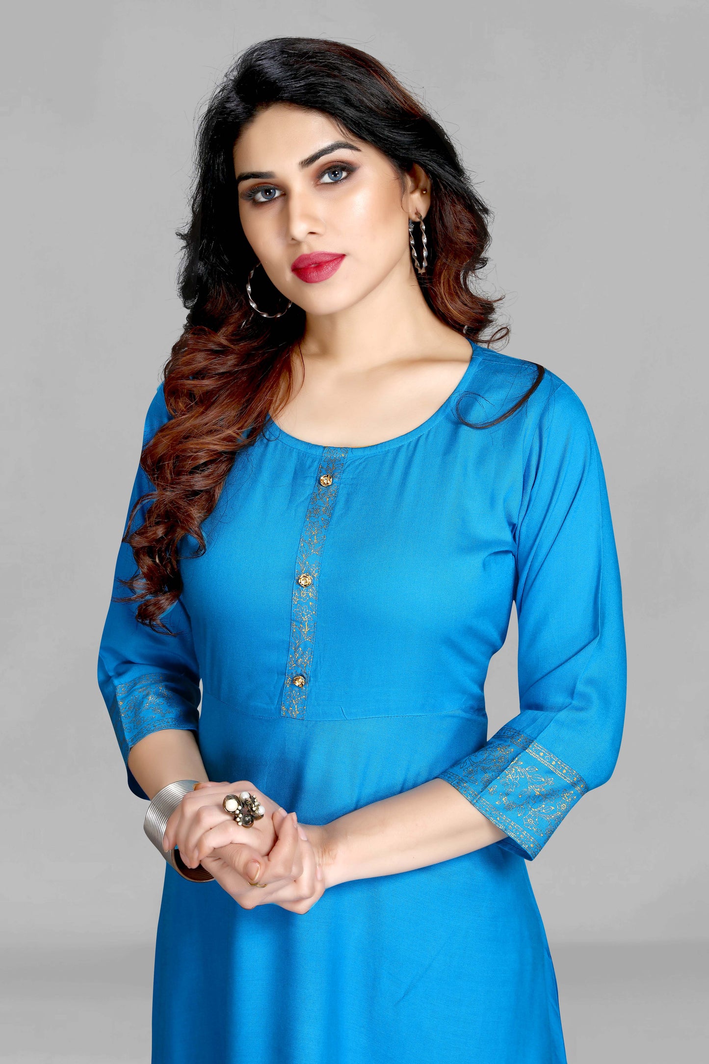 Sky Anarkali Style Kurti